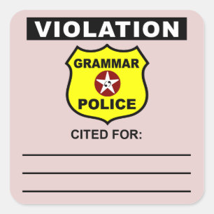 Grammar Police Citation Sticker