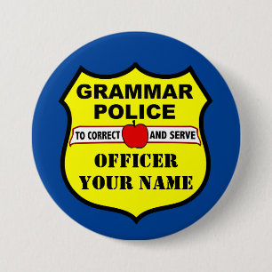 Grammar Police Customisable Teacher Button