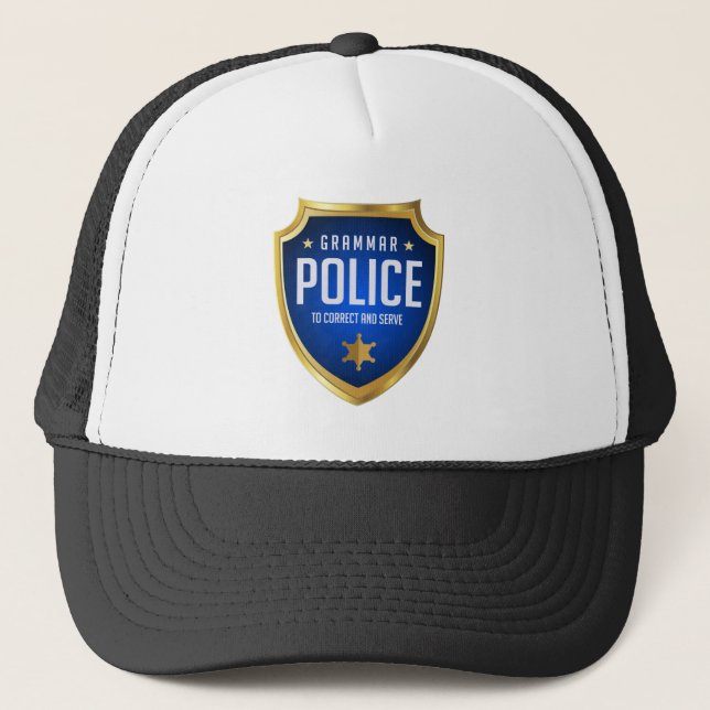 Grammar Police Funny  Trucker Hat (Front)