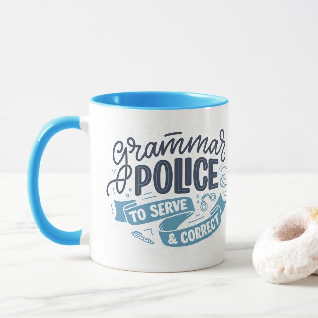 Grammar Police Mug (With Donut)