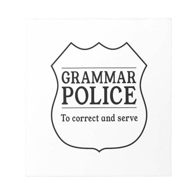 Grammar Police Notepad (Front)