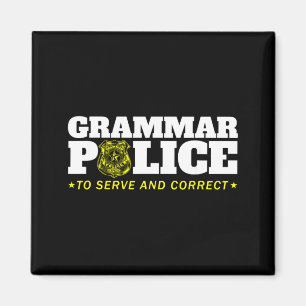 Grammar Police Officer Funny Badge Halloween Magnet