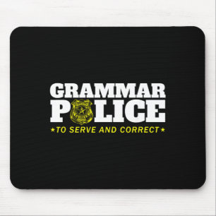 Grammar Police Officer Funny Badge Halloween Mouse Pad