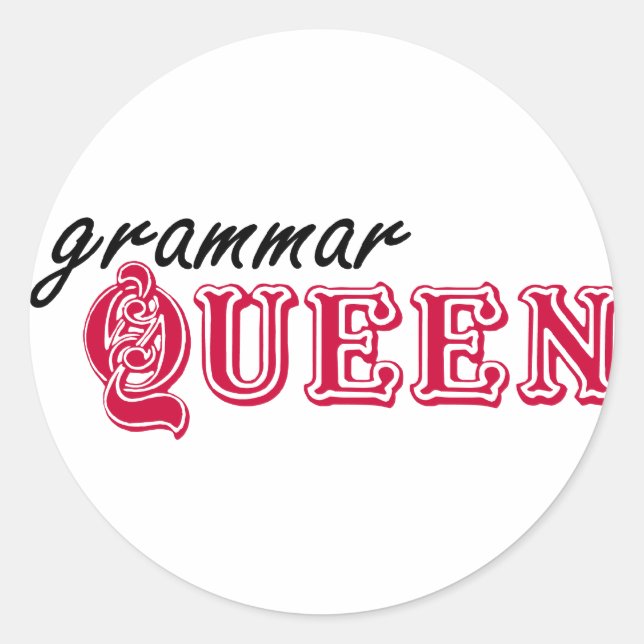Grammar Queen Classic Round Sticker (Front)
