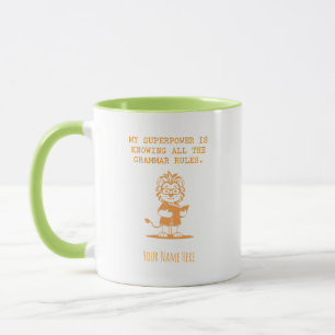 Grammar Superpower English Teacher Fun Design Mug