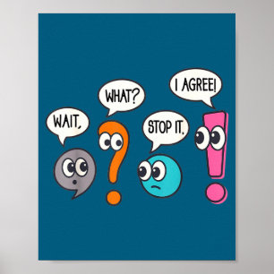 Grammar teacher life teaching wait what stop agree poster