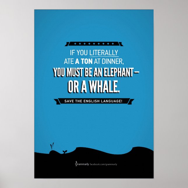 Grammarly Whale Poster (Front)