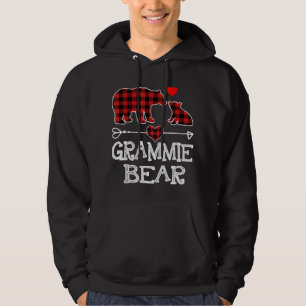 Grammie Bear Christmas Pajama Red Plaid Buffalo Fa Hoodie