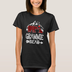 Grammie Bear Christmas Pajama Red Plaid Buffalo T-Shirt