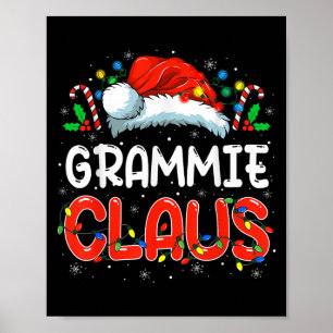 Grammie Claus Christmas Family Matching Pajamas Fu Poster