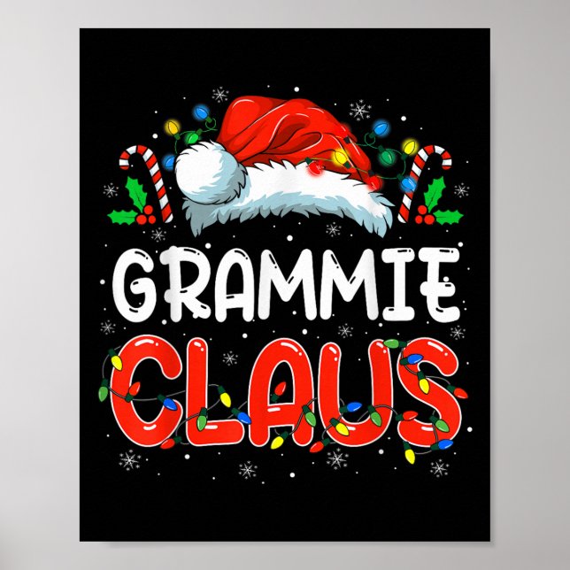 Grammie Claus Christmas Family Matching Pyjamas Fu Poster (Front)