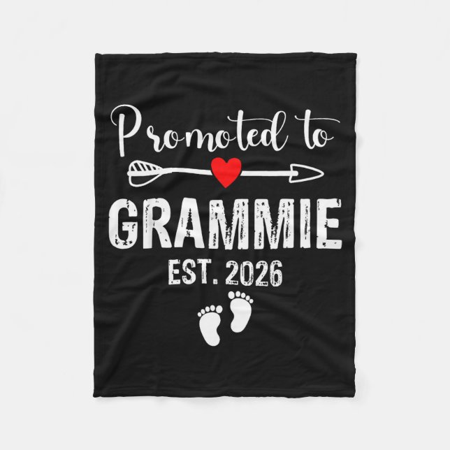 Grammie Est 2026 Promoted To Grammie 2026 For Gram Fleece Blanket (Front)
