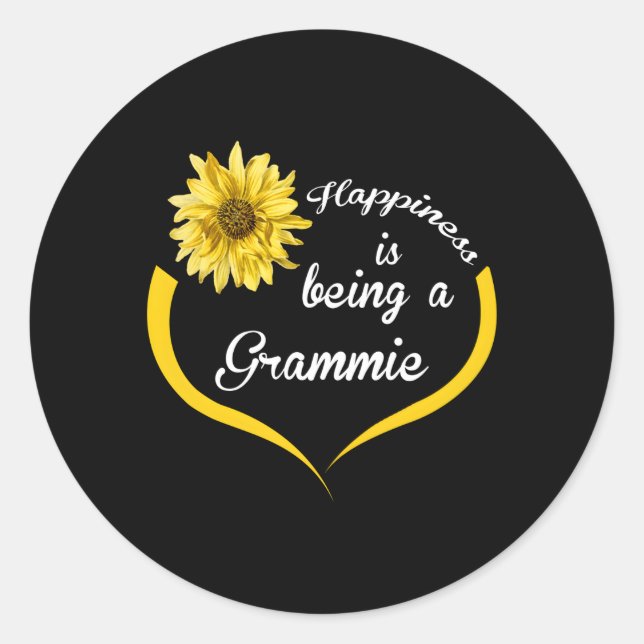 Grammie Hapess Is Being A Grammie Classic Round Sticker (Front)