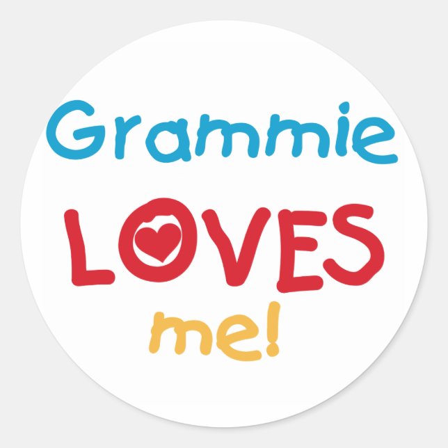 Grammie Loves Me T-shirts and Gifts Classic Round Sticker (Front)