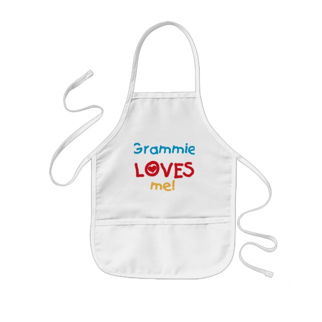 Grammie Loves Me T-shirts and Gifts Kids Apron (Front)