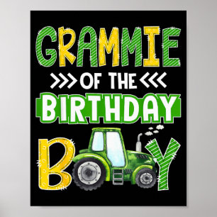 Grammie Of The Birthday Boy Tractors Farm Trucks F Poster