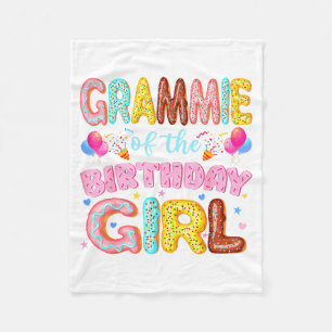 Grammie of The Birthday Girl Doughnut Lover Party Fleece Blanket