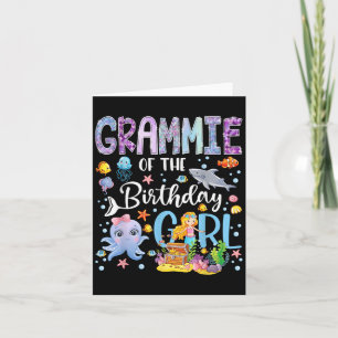 Grammie Of The Birthday Girl Mermaid Ocean Aquariu Card