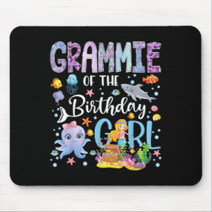 Grammie Of The Birthday Girl Mermaid Ocean Aquariu Mouse Pad