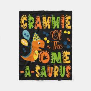 Grammie Of The One-a-saurus 1st Birthday Dinosaur Fleece Blanket
