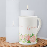 Grammie Watercolor Floral Coral Pink Bone China Mug<br><div class="desc">Pretty bone china mug for your grammie. Beautiful watercolor floral design in shades of coral pink and green. Grammie is elegantly lettered in handwritten style script typography on both sides of the mug. The template is set up for you to add your own custom text, such as year established but...</div>