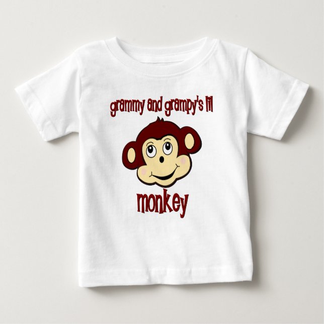 Grammy and Grampy's lil monkey Baby T-Shirt (Front)