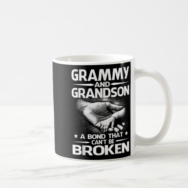 Grammy And Grandson A Bond That Can't Be Broken  Coffee Mug (Right)