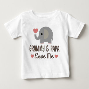 Grammy and Papa Love Me Grandson Baby T-Shirt