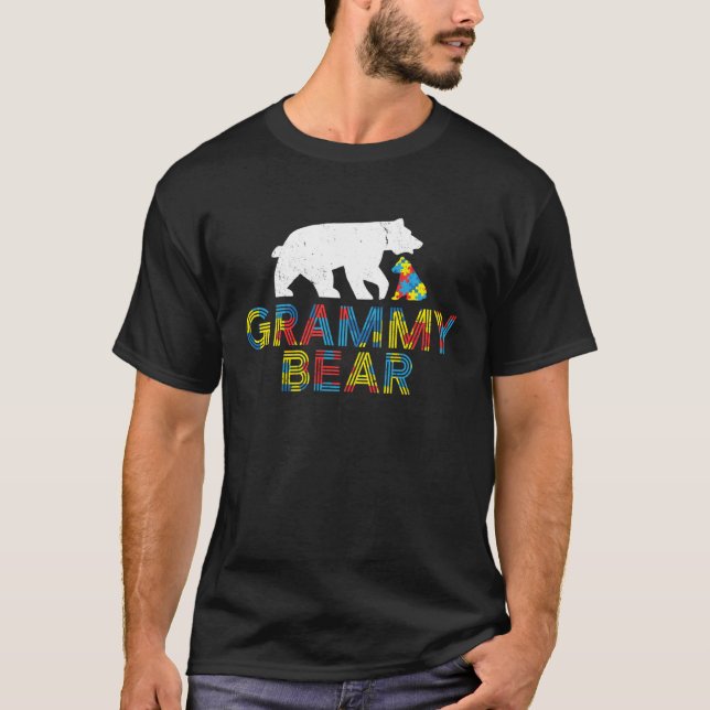 Grammy Bear Autism Awareness Gift Proud Autism T-Shirt (Front)