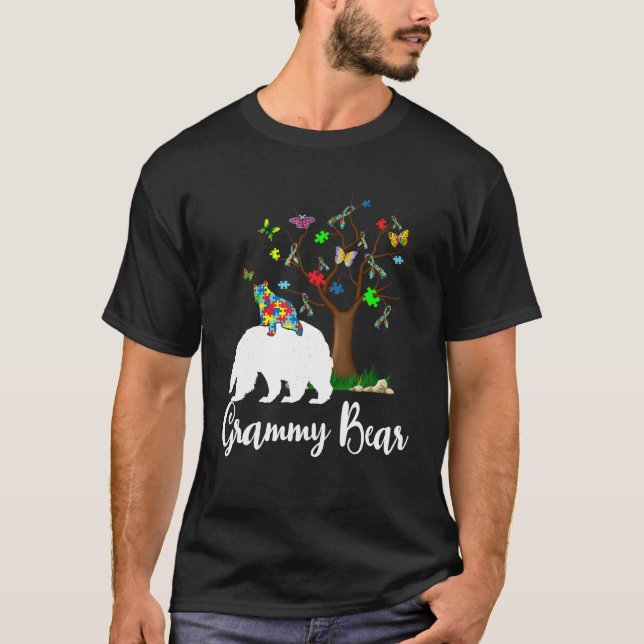 Grammy Bear Autism Awareness Love Support T Shirt  (Front)