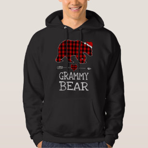Grammy Bear Buffalo Plaid Santa Arrow Christmas Fa Hoodie