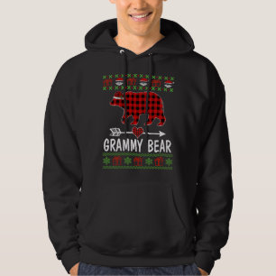 Grammy Bear Santa Red Plaid Family Pyjamas For Chr Hoodie