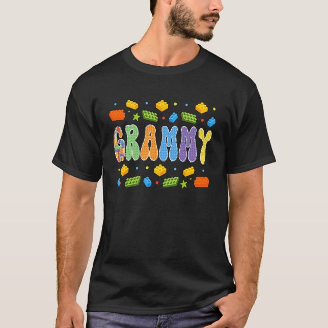 Grammy Building Bricks Block Master Builder Matchi T-Shirt (Front)