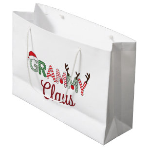 Grammy Claus Christmas Grandma Gift Xmas  Large Gift Bag