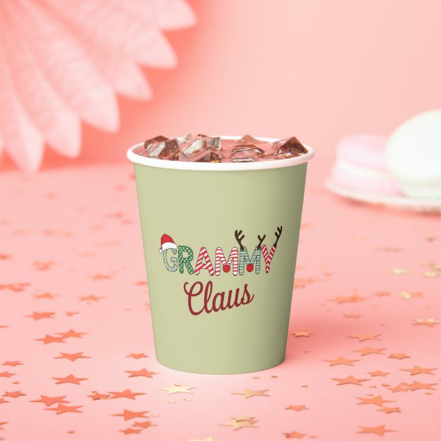 Grammy Claus Christmas Grandma Gift Xmas  Paper Cups (Insitu)