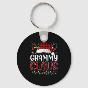 Grammy Claus Christmas Lights Pajama Family Matchi Key Ring