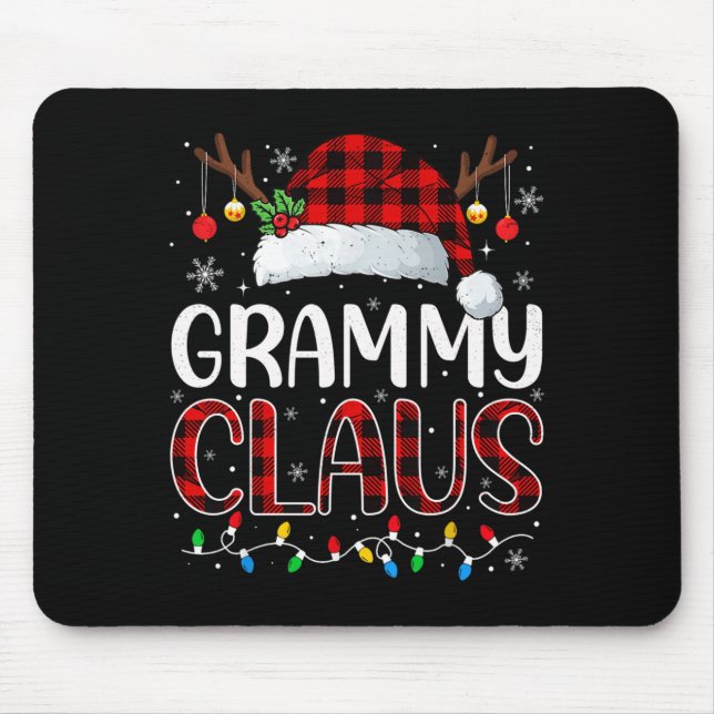 Grammy Claus Christmas Lights Pajama Family Matchi Mouse Pad (Front)