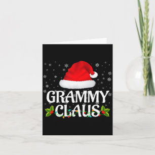 Grammy Claus Christmas Lights Santa Pajama Family Card