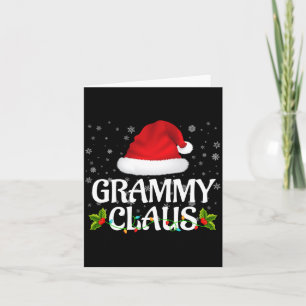 Grammy Claus Christmas Lights Santa Pajama Family Card
