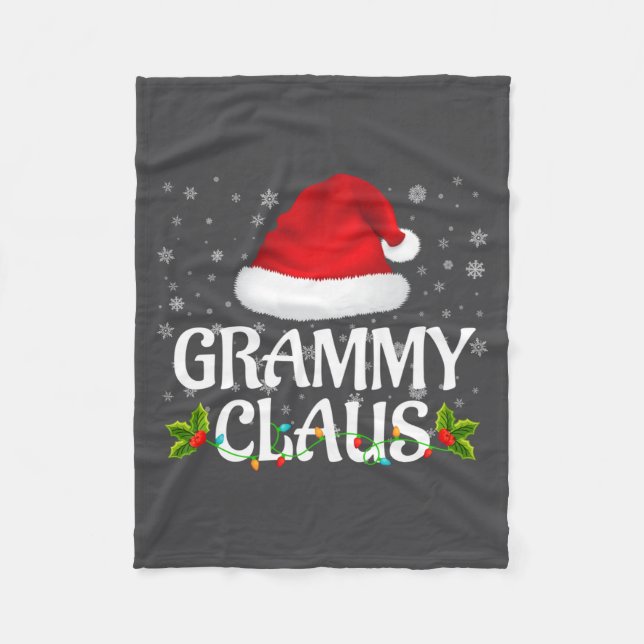 Grammy Claus Christmas Lights Santa Pajama Family  Fleece Blanket (Front)