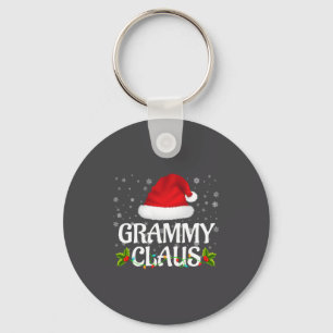 Grammy Claus Christmas Lights Santa Pajama Family Key Ring