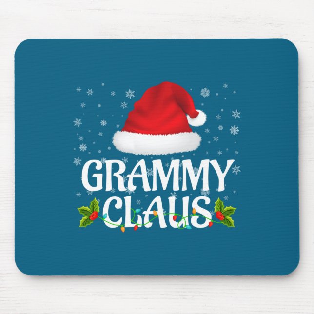 Grammy Claus Christmas Lights Santa Pajama Family  Mouse Pad (Front)