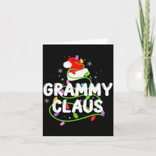 Grammy Claus Funny Christmas Lights Pajama Family Card