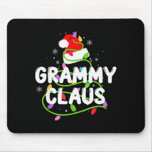 Grammy Claus Funny Christmas Lights Pajama Family Mouse Pad