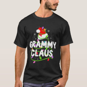 Grammy Claus Funny Christmas Lights Pajama Family  T-Shirt