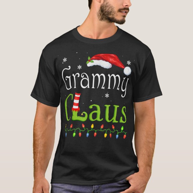 Grammy Claus Funny Family Santa Pyjamas T-Shirt (Front)