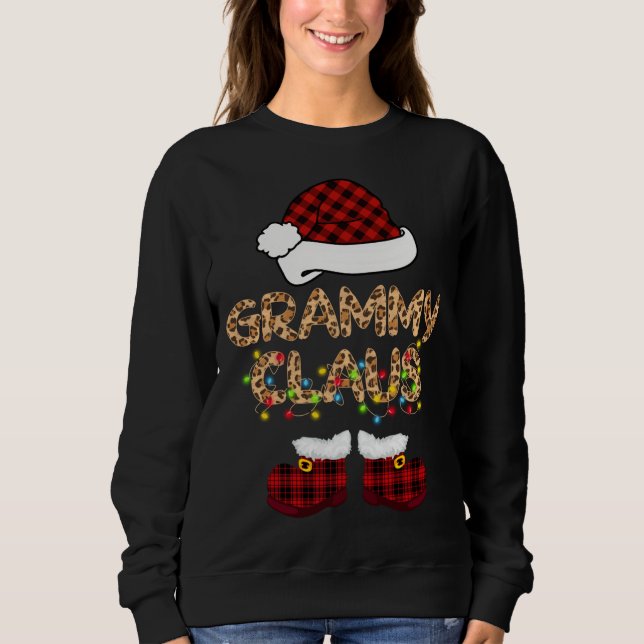 Grammy Claus Santa Hat Christmas Matching Family P Sweatshirt (Front)