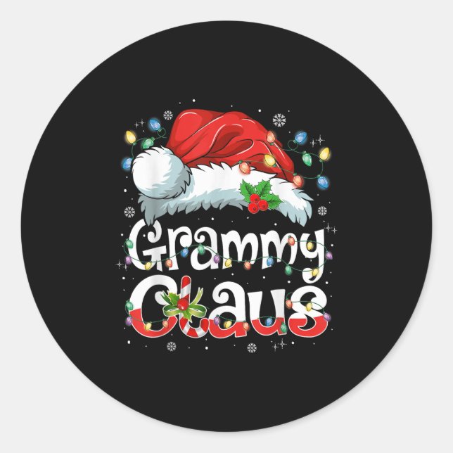 Grammy Claus Xmas Santa Matching Family Christmas  Classic Round Sticker (Front)