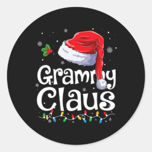Grammy Claus Xmas Santa Matching Family Christmas Classic Round Sticker