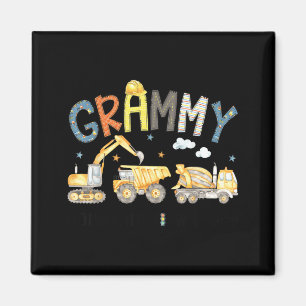 Grammy Construction Crew Excavator Birthday Boy Magnet